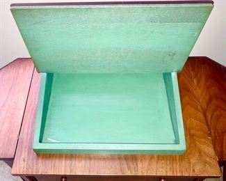 Green painted box w/ eagle decal (inside view)