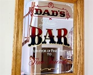 "Dad's Bar" mirror wall art