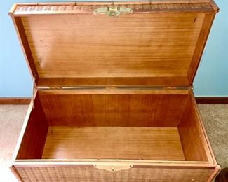 Woven chest w/ wood lining, inside view