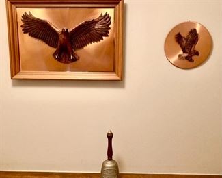 Eagle decor, brass bell