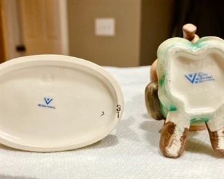 2 smaller Hummel figurines, bottom view