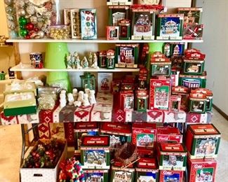 Christmas decor, nativity sets, Coca Cola villages, accessories, Lenox Nativity w/ boxes, etc.