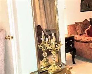 Gorgeous 7ft gold mirror & base