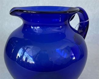 Large Cobalt Blenko Pitcher, $180