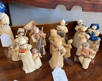 Set of 10 Corn Husk Villagers, $150