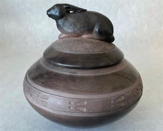 Melora Neaves Montana Art Pottery, $150 - 'Rabbit' Lidded Jar
