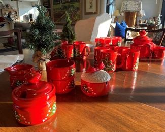 Gorgeous Christmas Red Pottery!! Huge Assortment