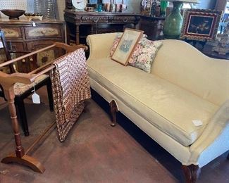 Ivory Sofa, $350, Double Cherry Quilt Rack, $125