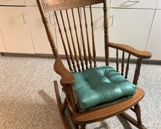 Antique oak rocking chair. Needs re-caning. Details and pricing will be available on November 19th after 6 p.m. at https://shop.mlestatesales.com