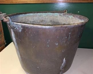 Large 1868 Hayden Ansonia Brass Apple Butter Kettle Location 2A