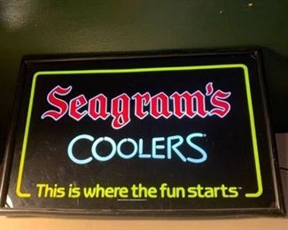 Seagrams Wine Coolers Lighted Sign Works Location Basement BR