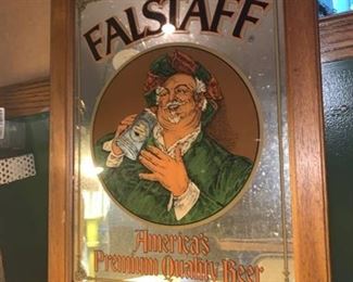 Vintage Falstaff Beer Mirror Location Basement BR