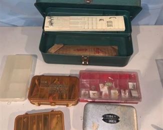 Lot of Tackle Boxes and Lures Location Garage Shelf B