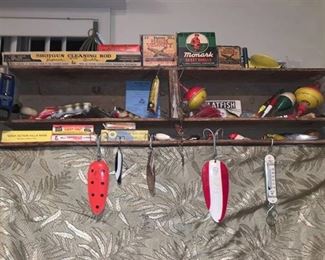 Hunting and Fishing Display Shelf With Contents Location Shelf 1B