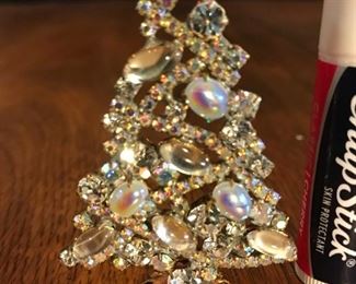 Clear sparkly crystals with pearly accents.  2.5" tall.  $65