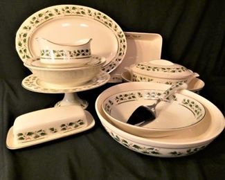 Royal Limited Holly Holiday China Serving Pieces