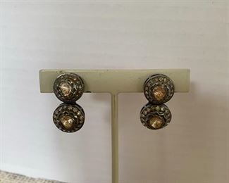 43/ Mughal India sterling &18 kt, rose cut diamond Matching earrings 	$650
