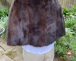 49/ Brown mink cape sz 4 to 8 	beautiful luster			$225
