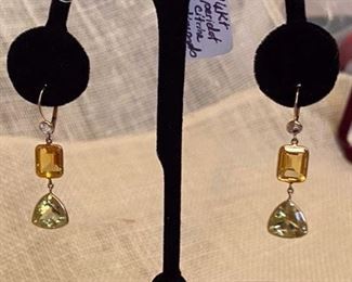 68. $450 Peridot and citrine earrings 14kt 