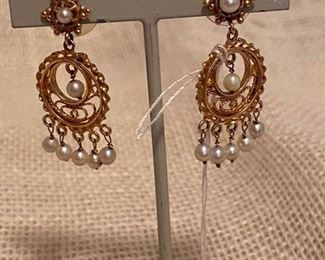 74. $495 - 14kt Victorian earrings 