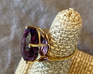 90. Amethyst ring on 14kt yellow gold $395 
