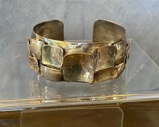 93. Sterling silver brutalist bracelet $195