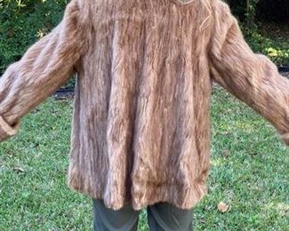 96. Mink Channeled coat $75  size 8-10