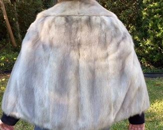 103.  Grey mink large cape  size 8-12   $250