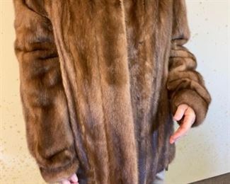 #128  - $275 - light brown mink jacket sz 16 