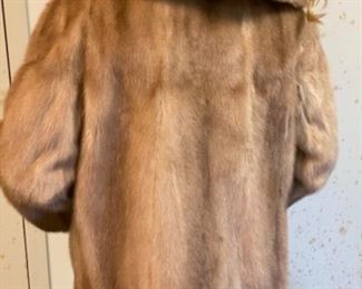 #129 - $225 - vintage light brown mink jacket large collar, sz 6 to 10 