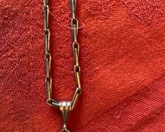 #135- sterling locket with antique sterling chain and new clasps $118 