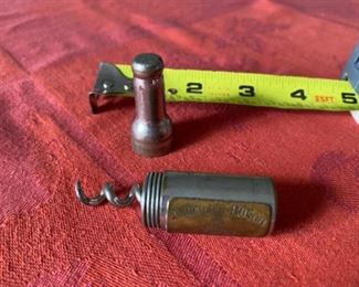 #143 - Rare Antique Corkscrew, 1897 Anheuser Busch Bottle with Hidden Corkscrew.  $90
