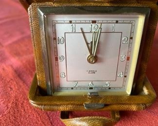 #144 -Rare  Welby vintage clock in travel suitcase $60 