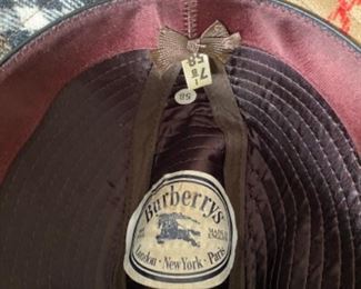 #147 - Burberrys hat - Fedora style - size 7 1/2 - AUTHENTIC BURBERRYS ENGLAND NOVA CHECK PLAID WOOL Hat Size M Vintage - $80