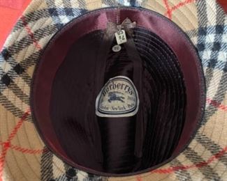 #147 - Burberrys hat - Fedora style - size 7 1/2 - AUTHENTIC BURBERRYS ENGLAND NOVA CHECK PLAID WOOL Hat Size M Vintage - $80