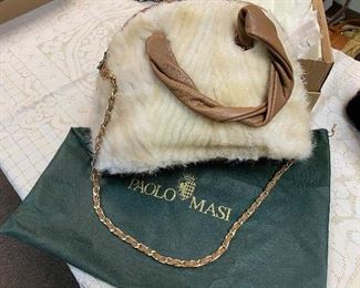 $125 Paolo Masi Italy réal fur purse