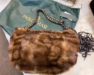 $140 Paolo Masi Italy 🇮🇹 purse with real mink 