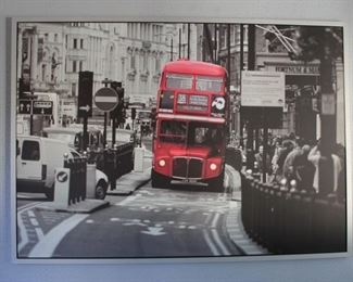 #24. 30.00. Ikea canvas photo print Double bus 39” X 55”