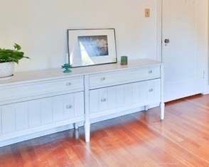 #39. $75.00. Painted white dresser glass knobs 27”h X 69.5”w X 18”d