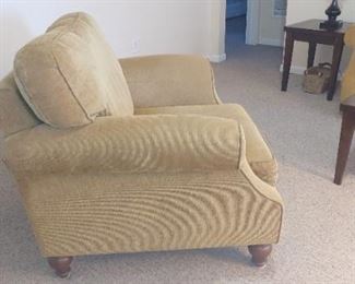 Matching big overstuffed Alan white corduroy chair that matches the sofa