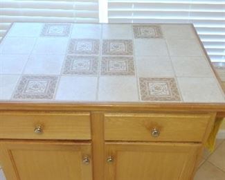 Ceramic tiled handmade kitchen island