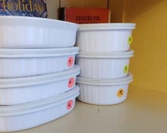 French white CorningWare with tops