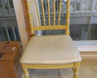 Yellow, bamboo look chair - $35