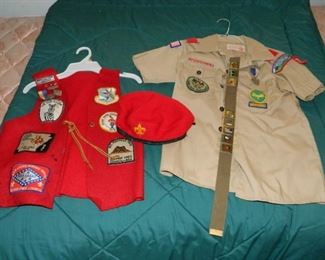 Boy Scout Vest, hat, shirt and belt with patches and medals - $45 for all