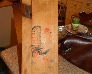 Rooster cutting board w/knife - $12