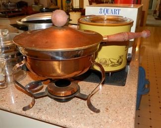 Brass Copper Chafing Fondue Dish - $22