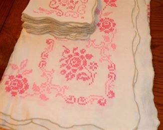 Needlepoint tablecloth & napkins  $45