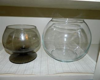 Pedestal bowl $12, Fishbowl $8