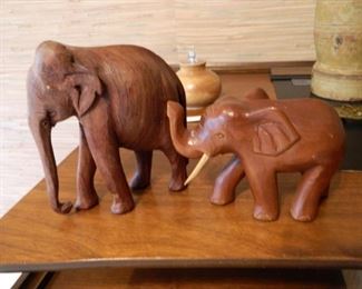 Elephant figurines - large $70, small $55