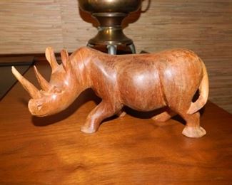 Wood rhinocerous $65